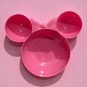 Zak! Pink Minnie Mouse Melamine Chip & Dip Snack Serving Bowl 12"
